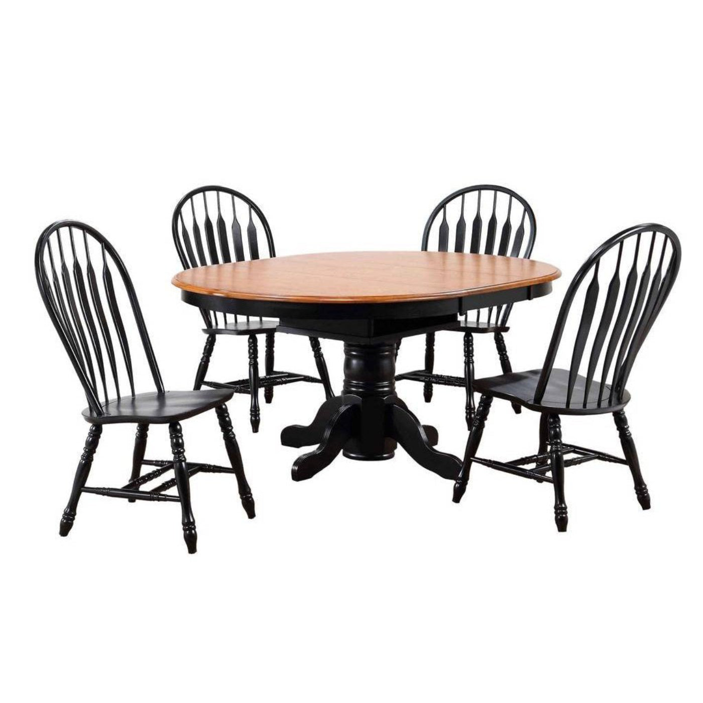 Sunset Trading Black Cherry Selections 5 Piece 66" Oval Extendable Pedestal Dining Set -