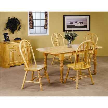Sunset Trading Oak Selections 5 Piece 72" Rectangular Drop Leaf Extendable Dining Set | Keyhole Windsor Chairs | Seats 8 -  DLU-TDX3472-124S-LO5PC