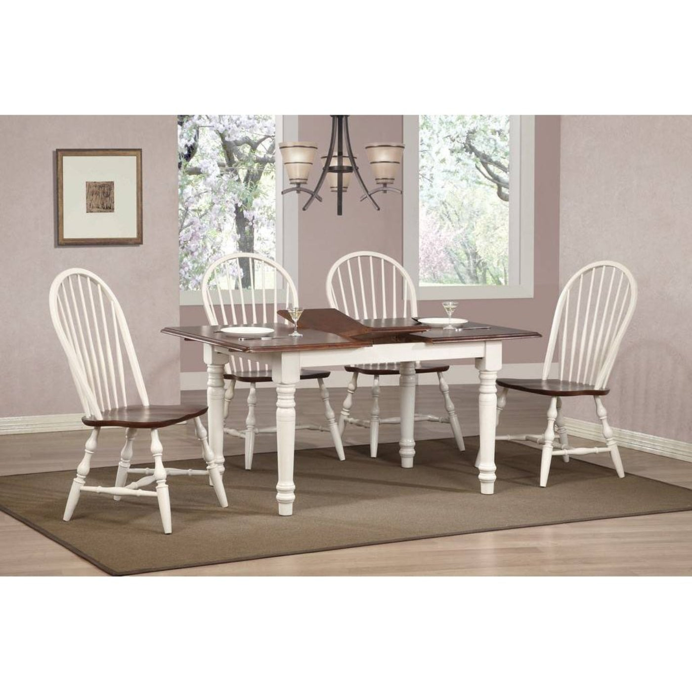 Sunset Trading Andrews 5 Piece 60" Rectangular Extendable Dining Set - PK-ADW3660-C30-AW5P