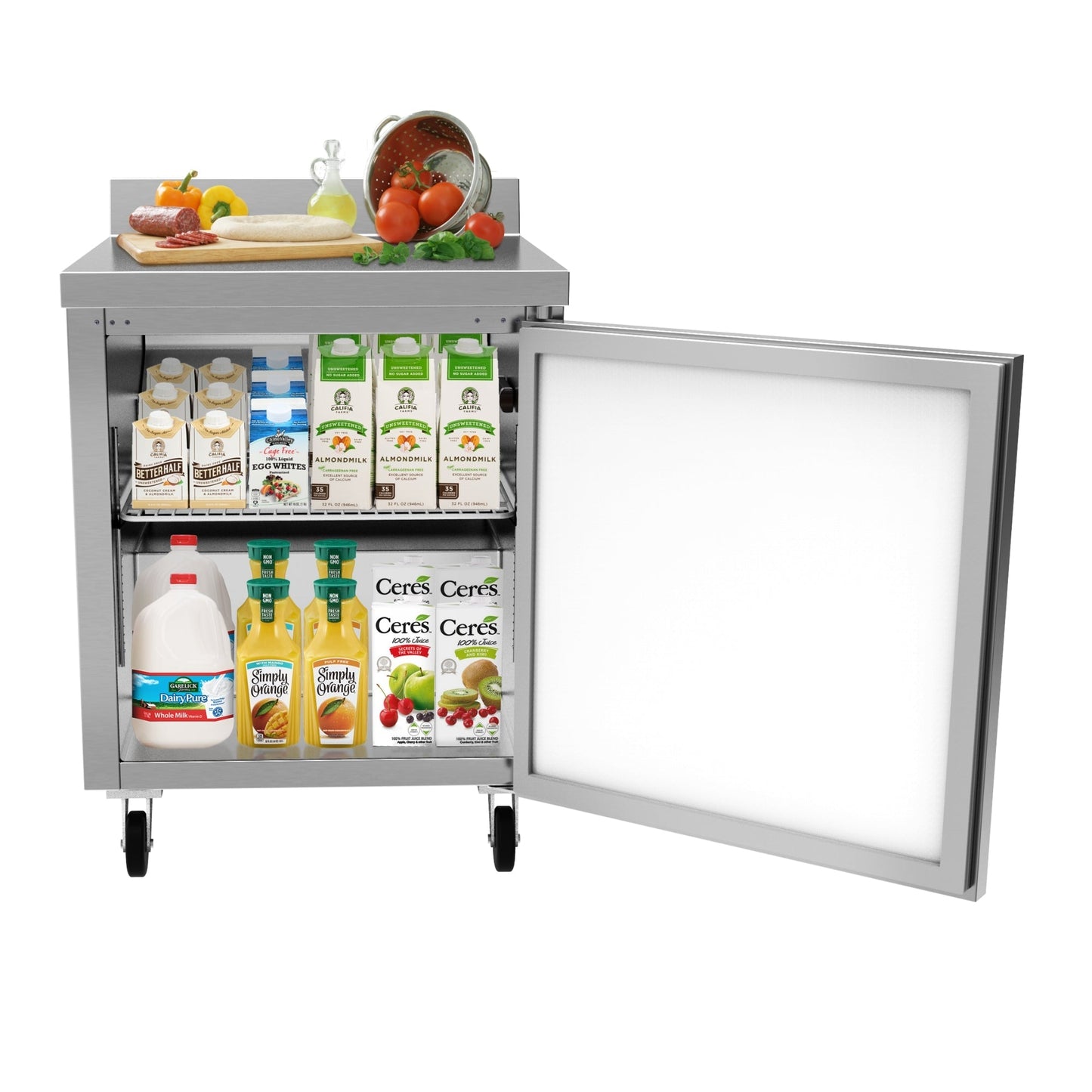 KOOLMORE 27 in. One-Door Worktop Refrigerator With 3.5 in. Backsplash - 6.3 Cu Ft.  - RWT-1D-6C