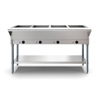 KOOLMORE Four Pan Open Well Electric Steam Table with Undershelf, KM-OWS-4. - KMOWS4