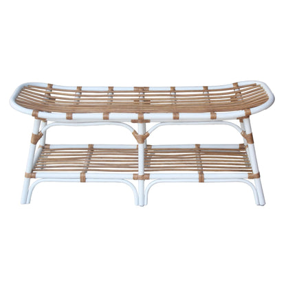 New Pacific Direct Damara Rattan Bench w/ Shelf -  2400037-W