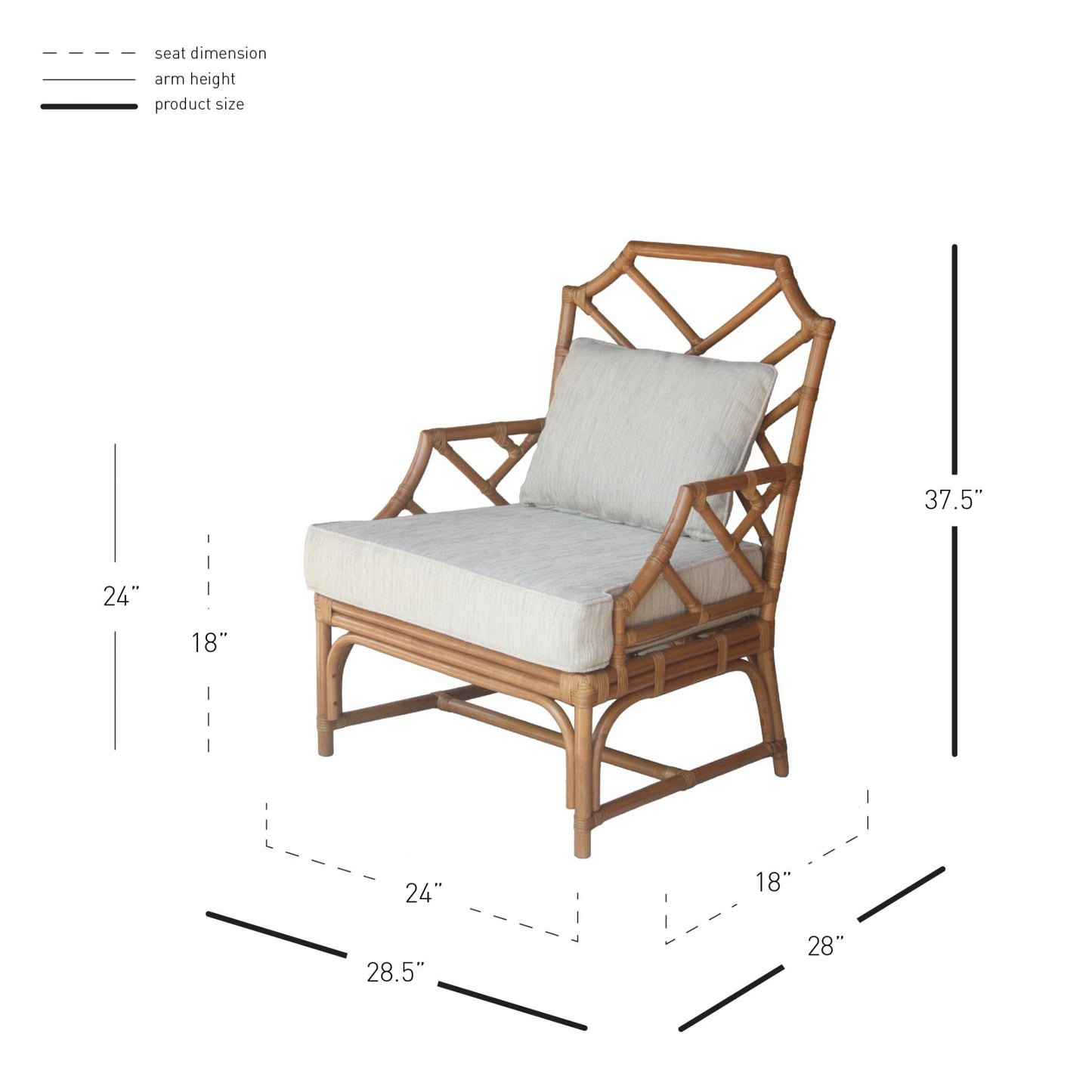 New Pacific Direct Kara Rattan Accent Arm Chair - 2400043-CB