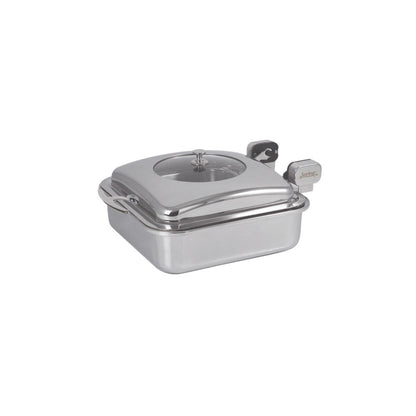 Spring USA 2474-6 Square Vision Induction Buffet Server with Chrome Accents - SP24746