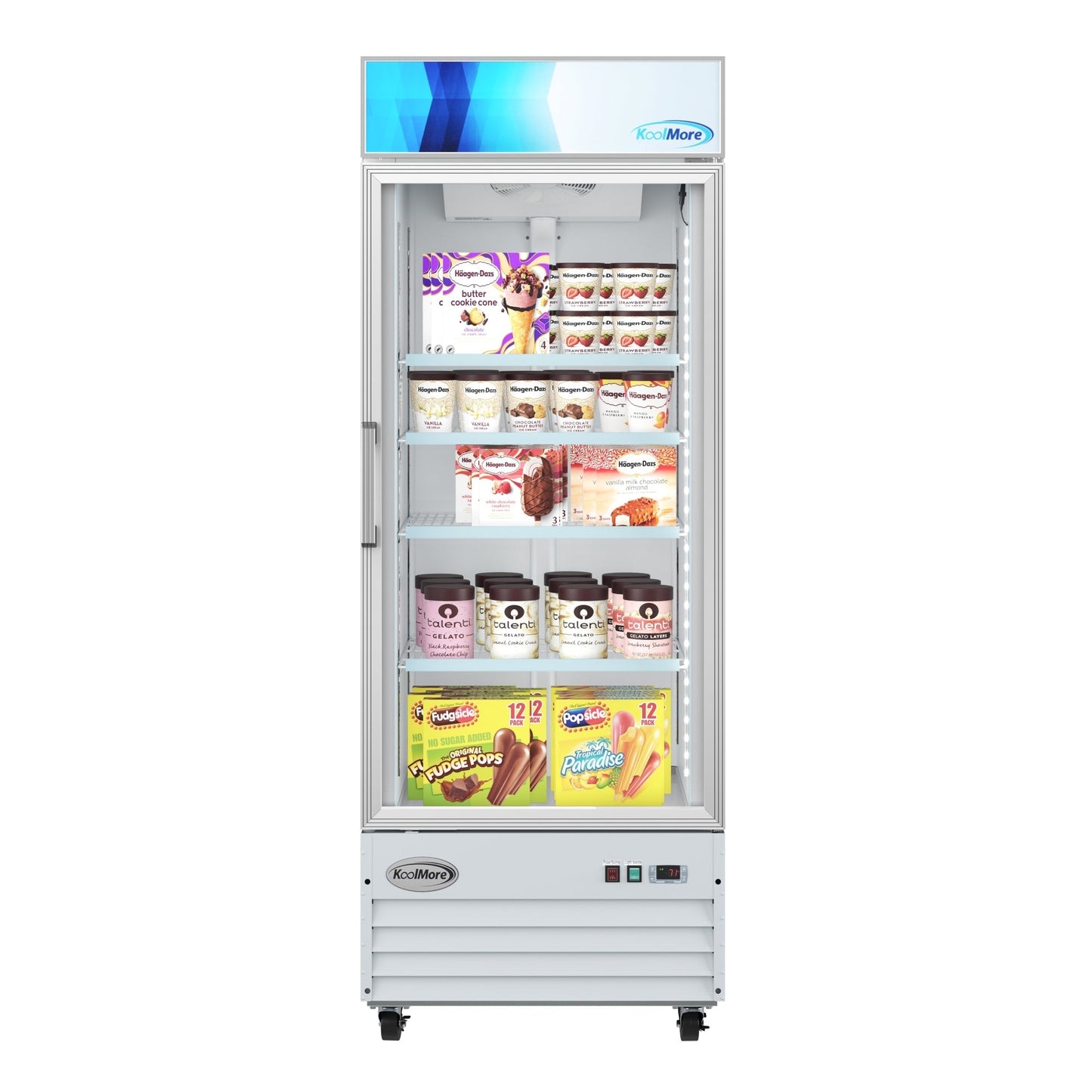 KOOLMORE 31 in. 1-Door Commercial Display Merchandiser Freezer 23 cu. ft. in White  - MDF-1GD-23C-WH