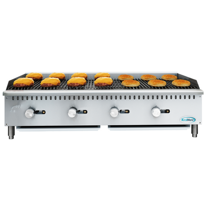 KOOLMORE 48 in. Commercial 4-Burner Natural Gas Charbroiler with 120,000 BTU in Stainless-Steel  - KMGCB448M