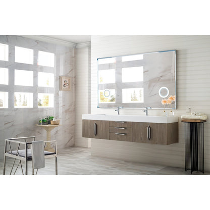 James Martin Vanities Mercer Island 72" Double Vanity - 389-V72D-AGR-G-DGG