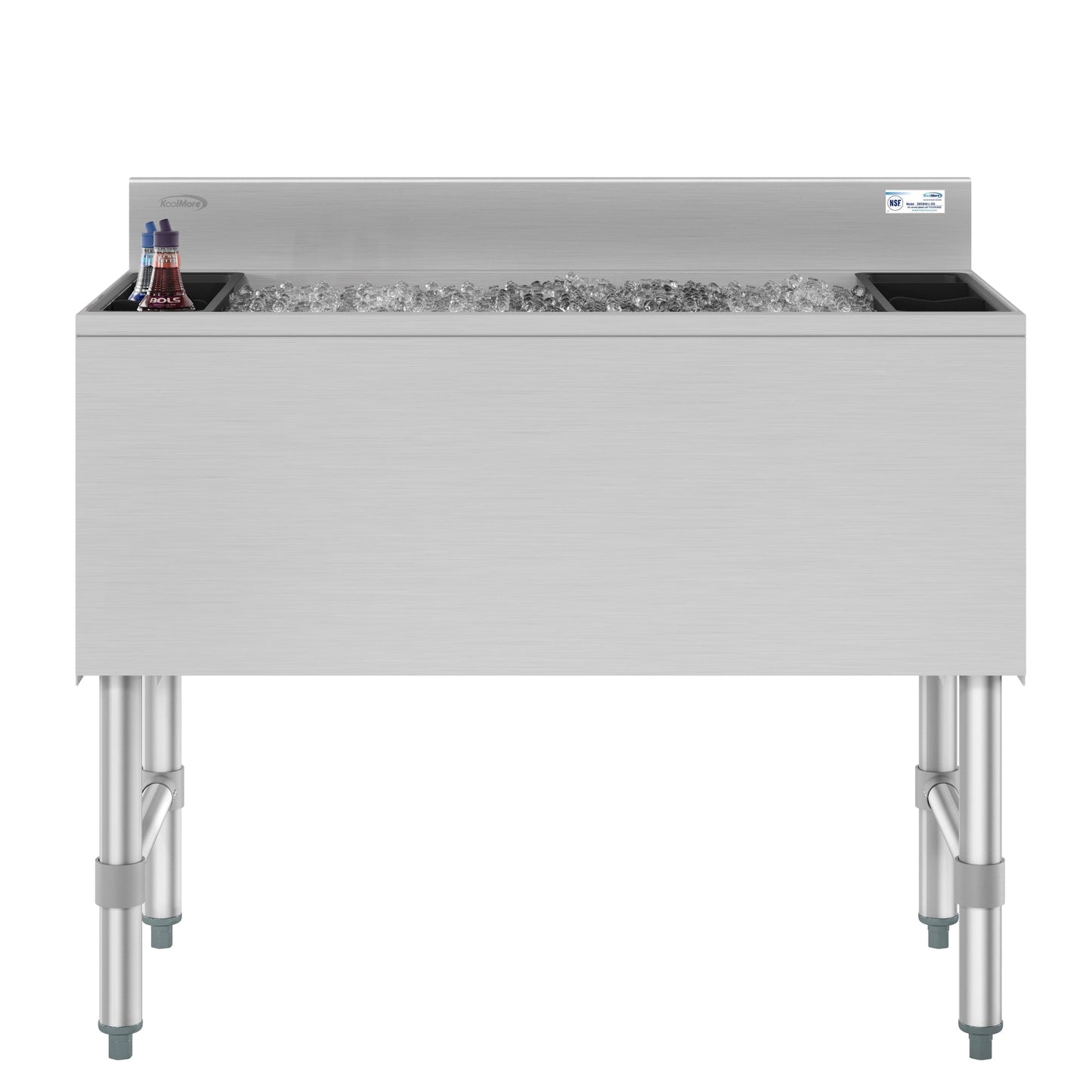 KOOLMORE KMUIB1836 36 in. Commercial Underbar Ice Bin with Siding Lid in Stainless Steel  - KM-UIB-1836