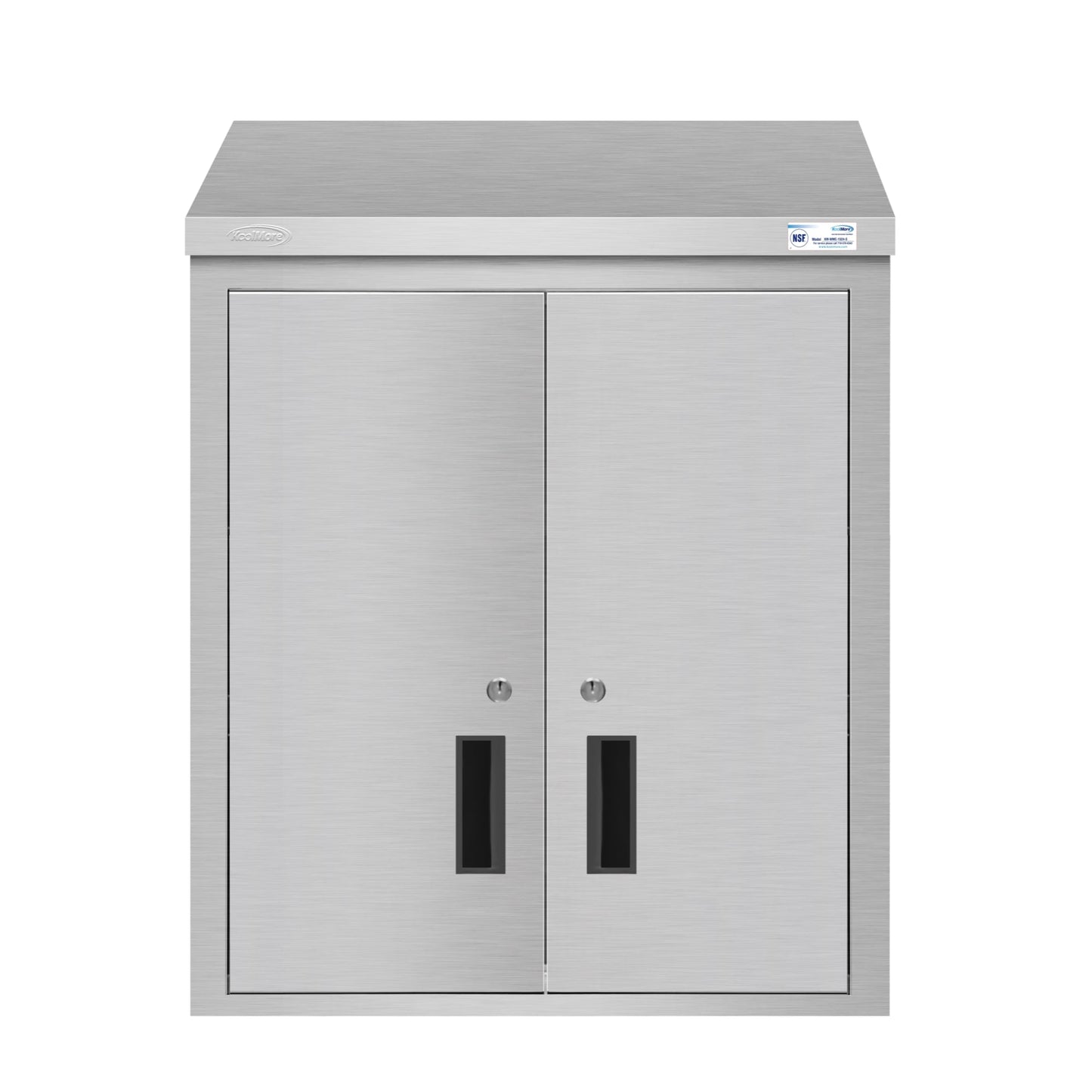 KOOLMORE KMWMC1524S 24 in. Kitchen Wall Cabinet with Hinged Doors and 2 shelves in Stainless-Steel  - KM-WMC-1524-S