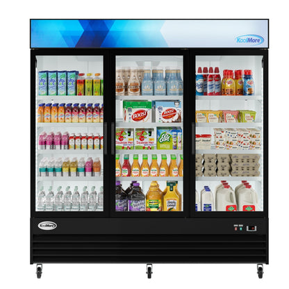 KOOLMORE 78 in. Three-Door Merchandiser Refrigerator - 53 Cu Ft.  - MDR-3GD