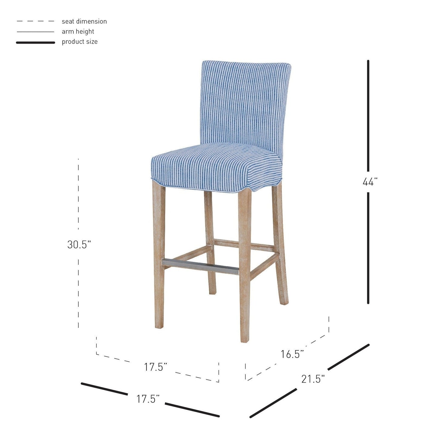 New Pacific Direct Milton Fabric Bar Stool  - 268530-637-N