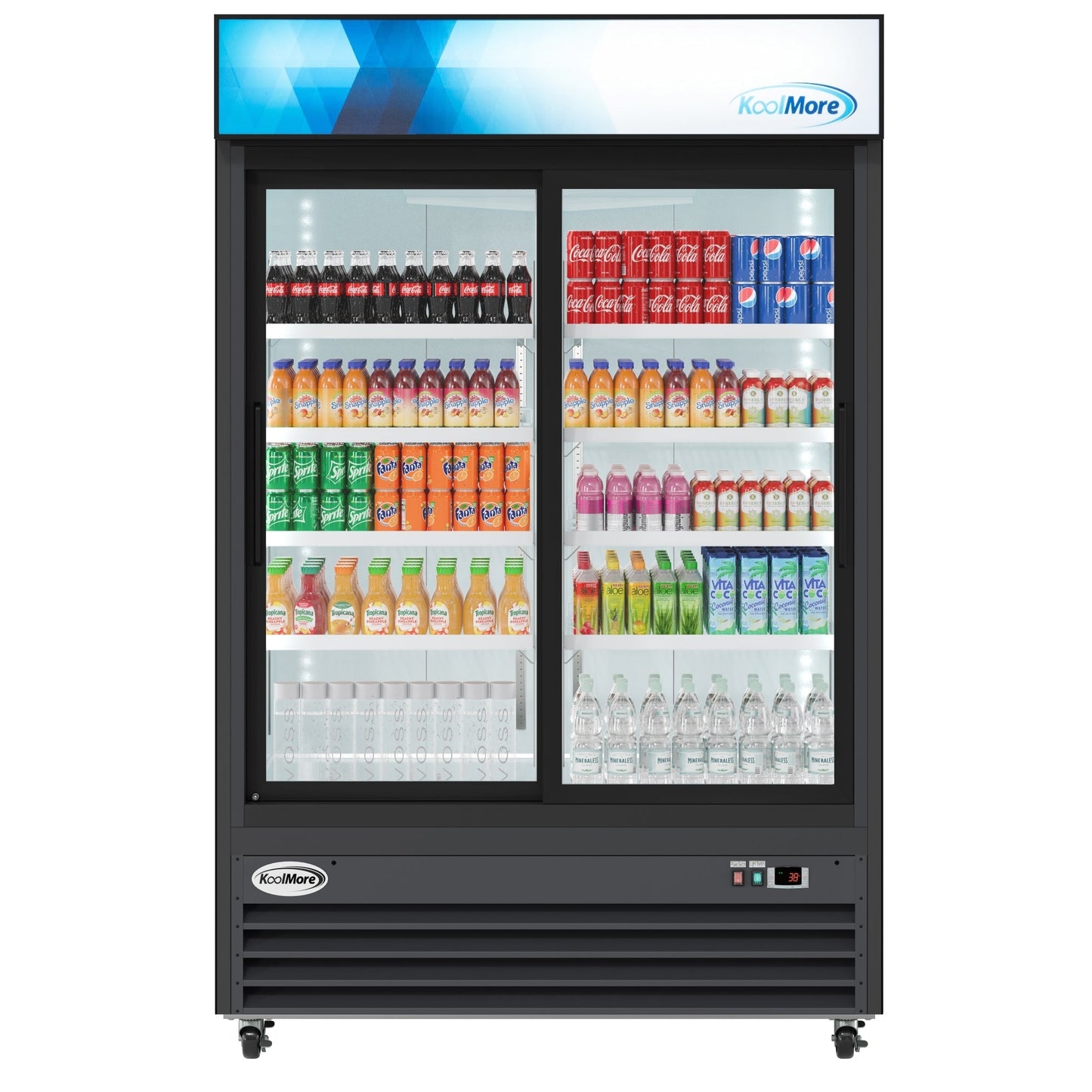 KOOLMORE 53 in. Two-Door Merchandiser Refrigerator - 45 Cu Ft. -  MDR-2D-GSLD