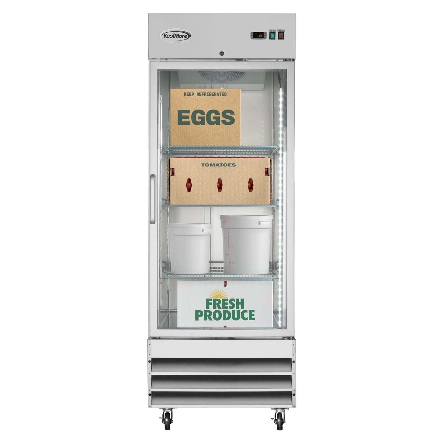 KOOLMORE 29 in. One-Door Reach-In Refrigerator - 21 Cu Ft - . RIR-1D-GD