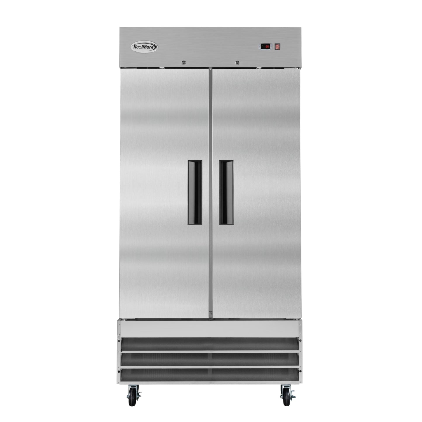 KOOLMORE 39 in. Commercial Stainless Steel 2-Door Reach-In Refrigerator, 35 cu. ft.  - RIR-2D-SS35C