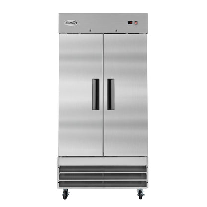 KOOLMORE 39 in. Commercial Stainless Steel 2-Door Reach-In Refrigerator, 35 cu. ft.  - RIR-2D-SS35C