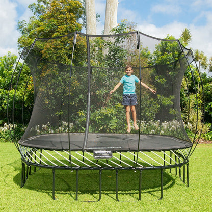 Springfree Trampoline Kids Square 11 Foot Trampoline & FlexrHoop Basketball Game - 299774