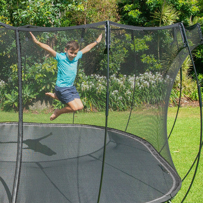 Springfree Trampoline Kids Square 11 Foot Trampoline & FlexrHoop Basketball Game - 299774