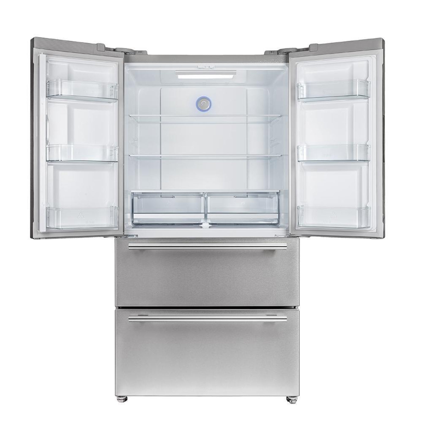 Forno 4-Piece Pro Appliance Package - 36-Inch Gas Range, Refrigerator, Wall Mount Hood, & 3-Rack Dishwasher in Stainless Stee - APR4-6260-36-Hl