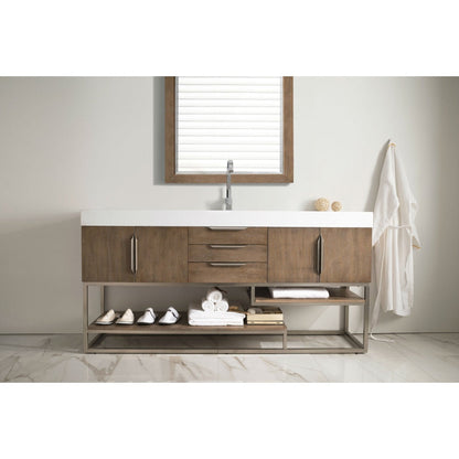 James Martin Vanities Columbia 72" Single Vanity - 388-V72S-AGR-MB-DGG