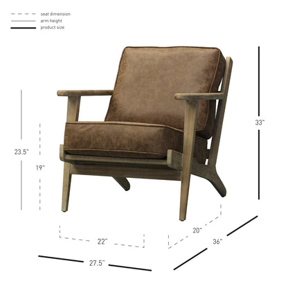 New Pacific Direct Albert PU Leather Accent Chair  - 3900024