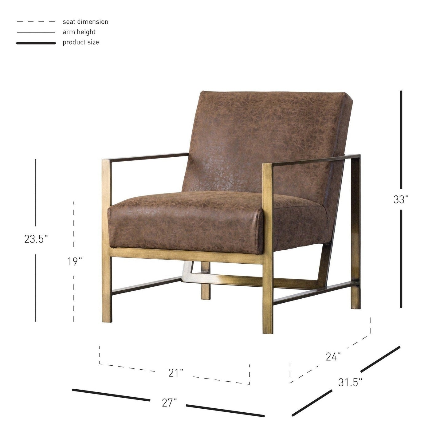 New Pacific Direct Francis PU Leather Arm Chair -  3900031-NCE