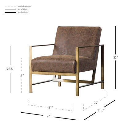New Pacific Direct Francis PU Leather Arm Chair -  3900031-NCE