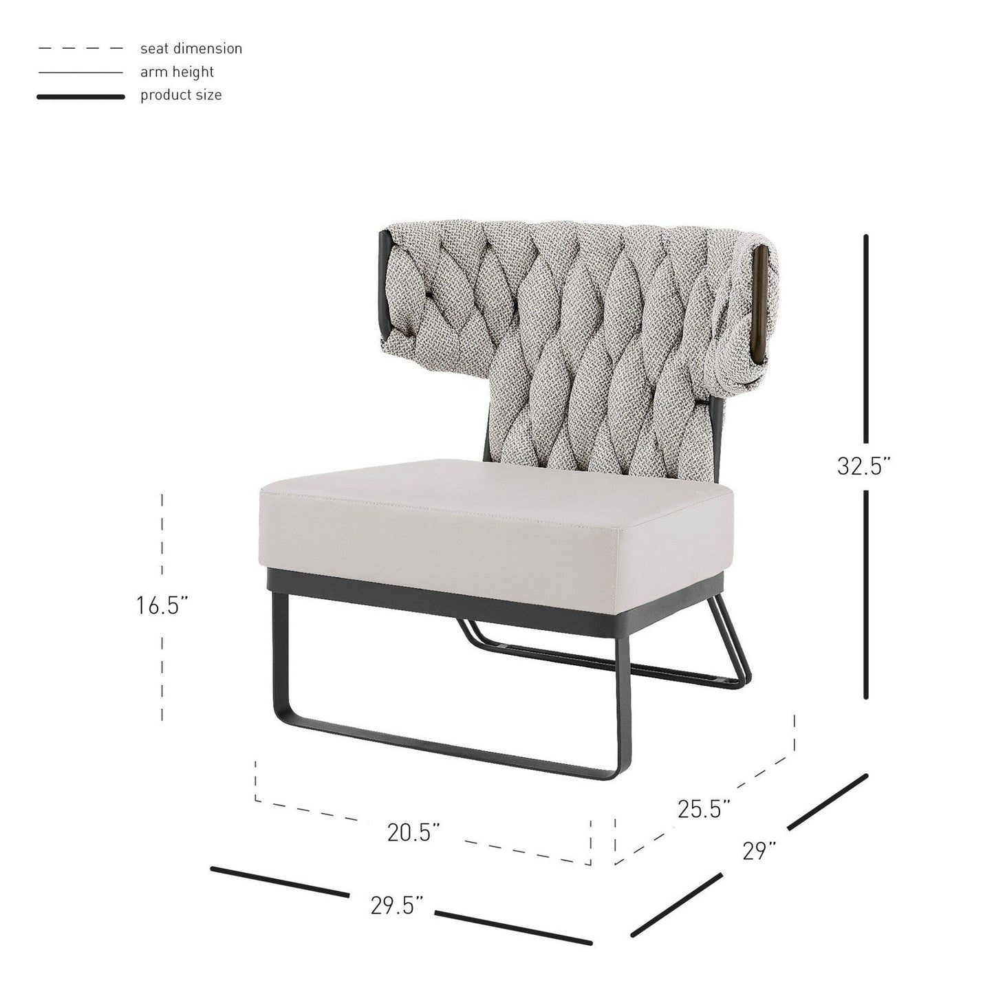 New Pacific Direct Leander Fabric/PU Accent Chair -  1240011-5006