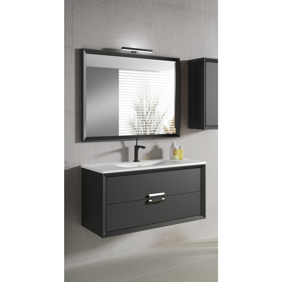 Lucena Bath 40" DÃ©cor Tirador Floating Vanity in White, Black, Gray or White and Silver. - Backyard Provider