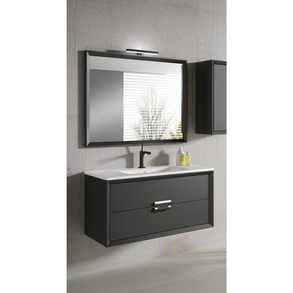 Lucena Bath 40" DÃ©cor Tirador Floating Vanity in White, Black, Gray or White and Silver. - Backyard Provider