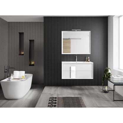 Lucena Bath DÃ©cor Cristal 80" Double Floating Vanity in White / Black / Grey - Backyard Provider