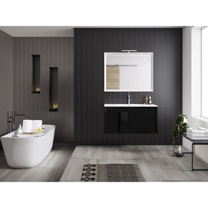 Lucena Bath DÃ©cor Cristal 32" Bathroom Vanity in White, Black, Grey, White and Black, White and Grey or Black and Grey - Backyard Provider