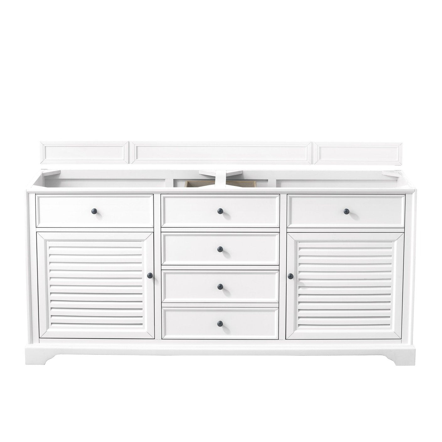James Martin Vanities Savannah 72" Bright White Double Vanity - 238-104-V72-BW-3AF