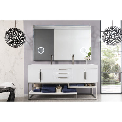 James Martin Vanities Columbia 72" Double Vanity - 388-V72D-AGR-MB-DGG
