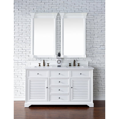 James Martin Vanities Savannah 60" Bright White Double Vanity - 238-104-V60D-BW-3AF