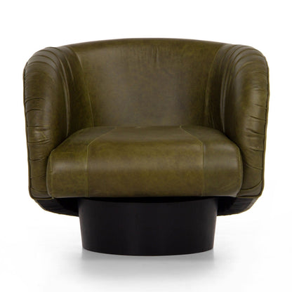 Union Home Rotunda Chair - Green Leather  - LVR00677