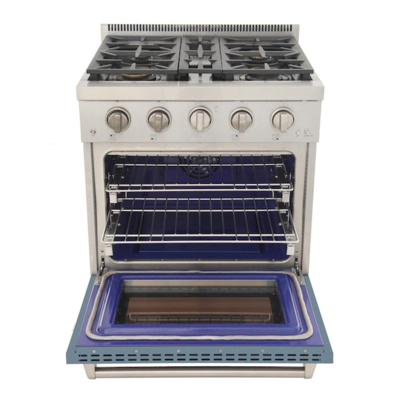 Kucht Professional 30" 4.2 cu. ft. Propane Gas Range in Light Blue with True Simmer Burners, KFX3000X/LP-LB - KFX3000X/LP-LB