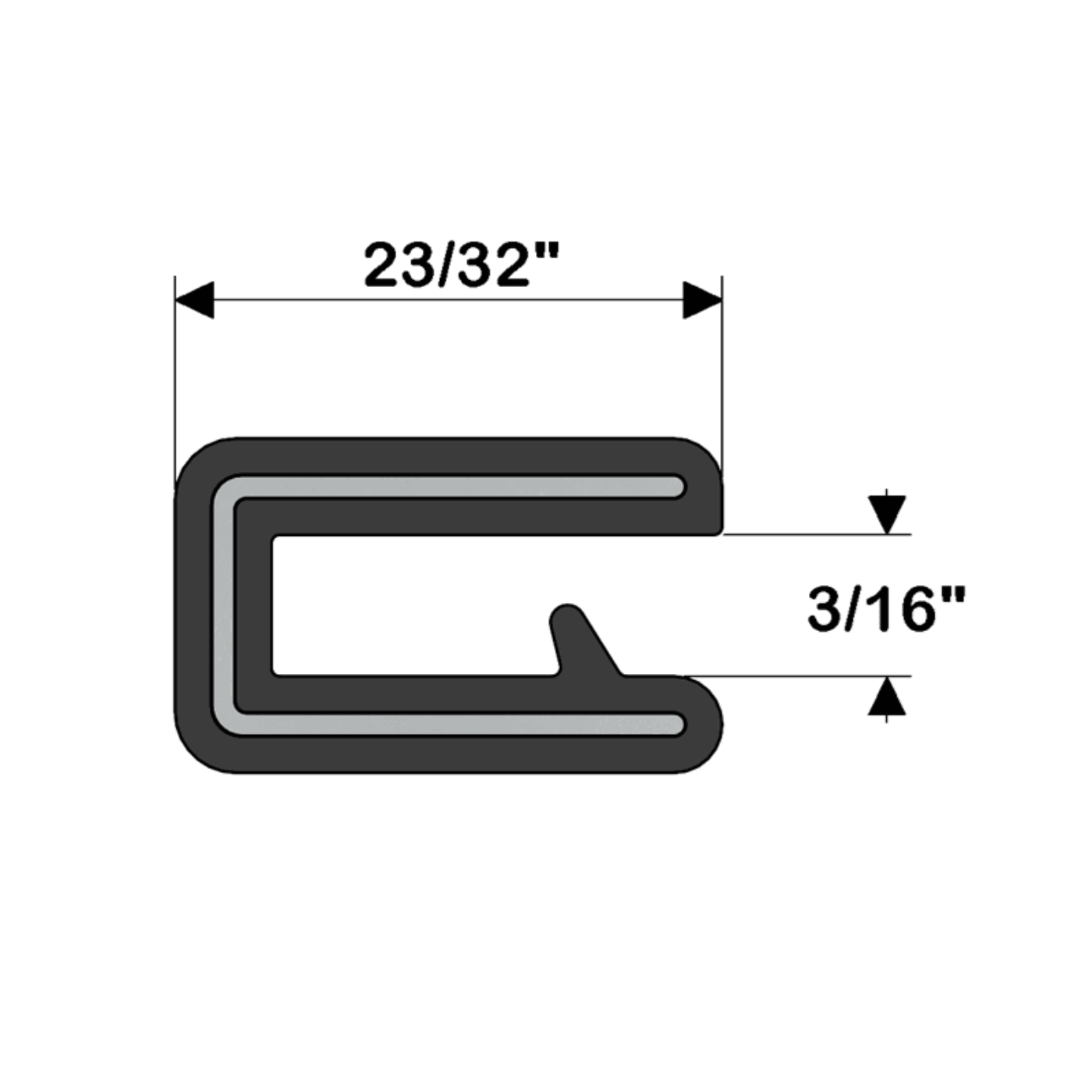 TACO Marine 250' White Flex Trim 3/16" Opening X 5/8" - V30-1375W250