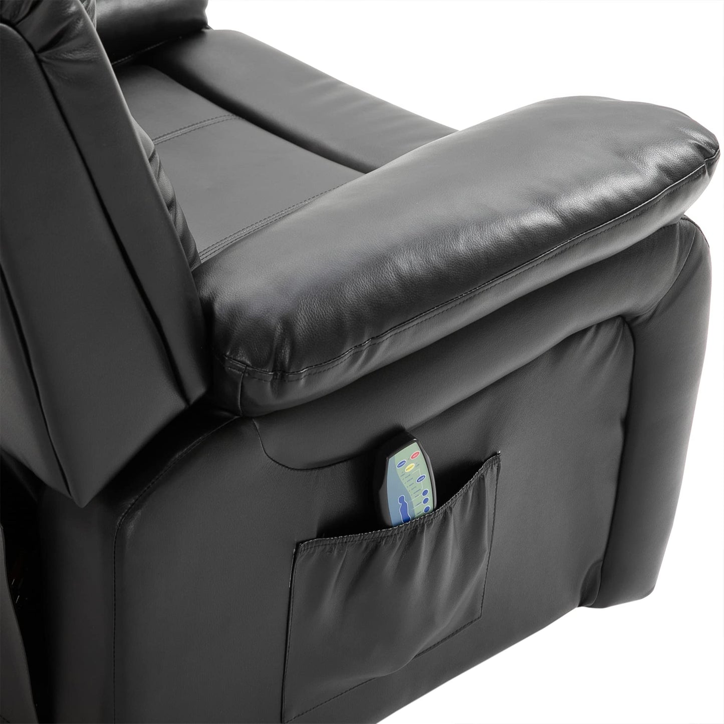 HomCom PU Leather Massage Recliner Chair, Swivel Rocker Sofa with Remote Control, Footrest, - B0BG7VCSHM