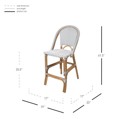 New Pacific Direct Avignon Paris Rattan Bistro Counter Stool  - 7400041