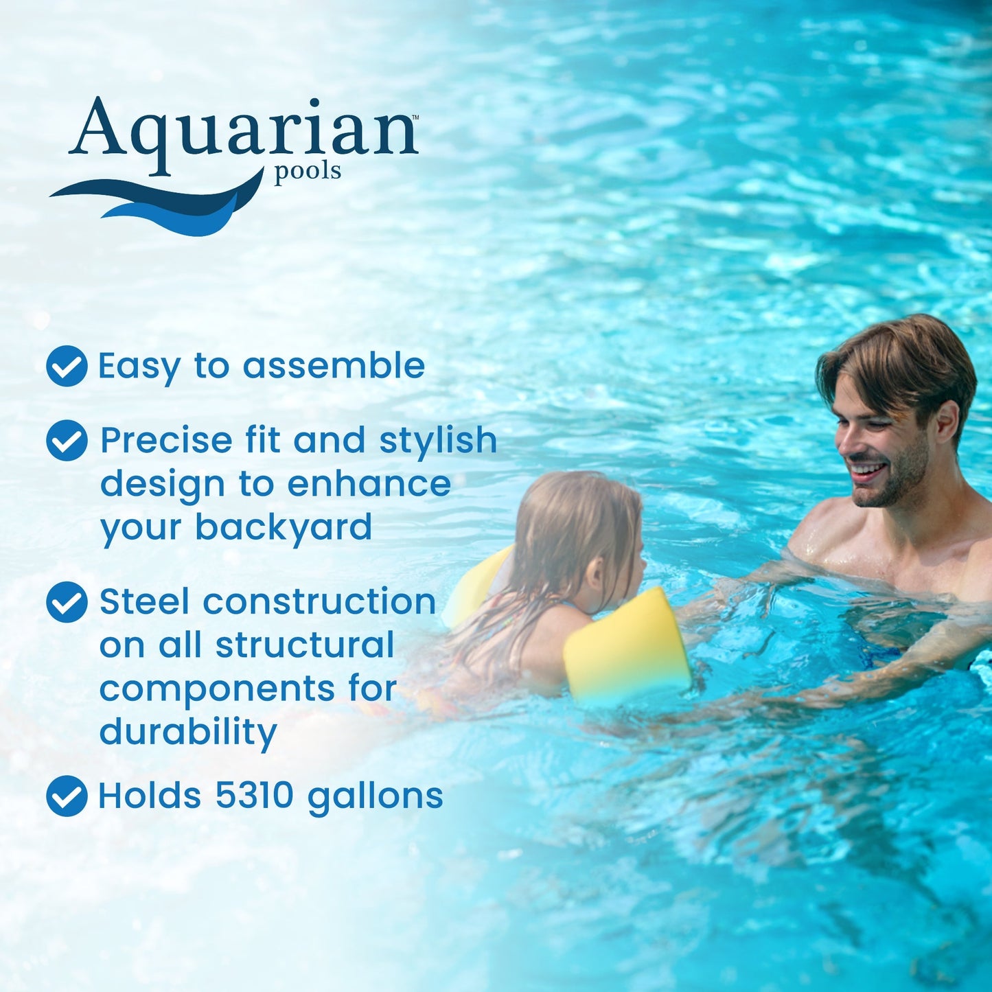 Aquarian Phoenix Series 15 Foot x 52 Inch Steel Frame Swimming Pool (For Parts) - 244096