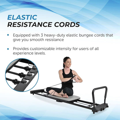 Stamina AeroPilates 287 Folding Pilates Workout Reformer Machine w/o Rebounder - 79739