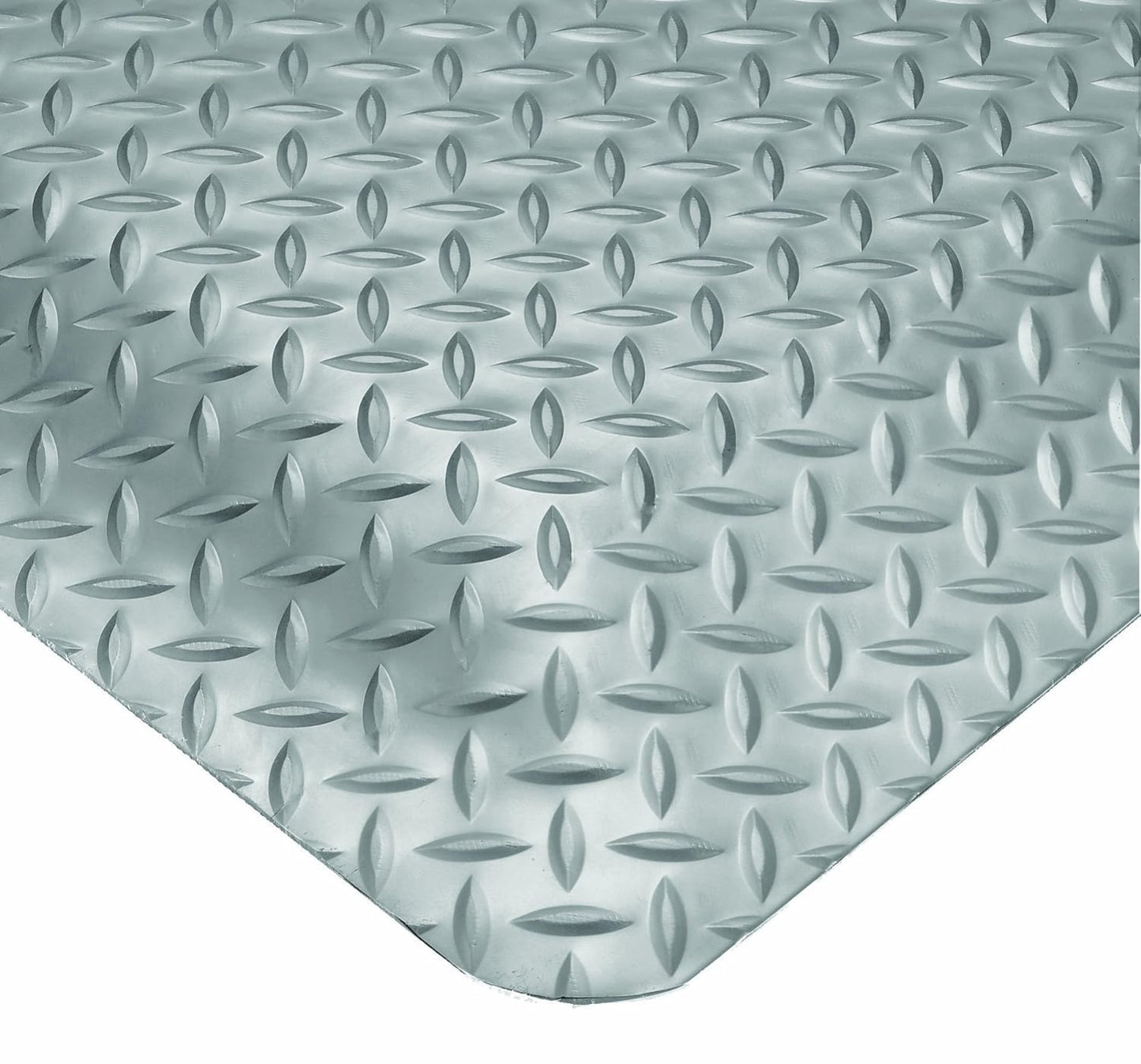 Wearwell Diamond-Plate SpongeCote UltraSoft Mat, 3' Width x 75' Length x 15/16" Thickness, Gray - 414.1516x3x75GY