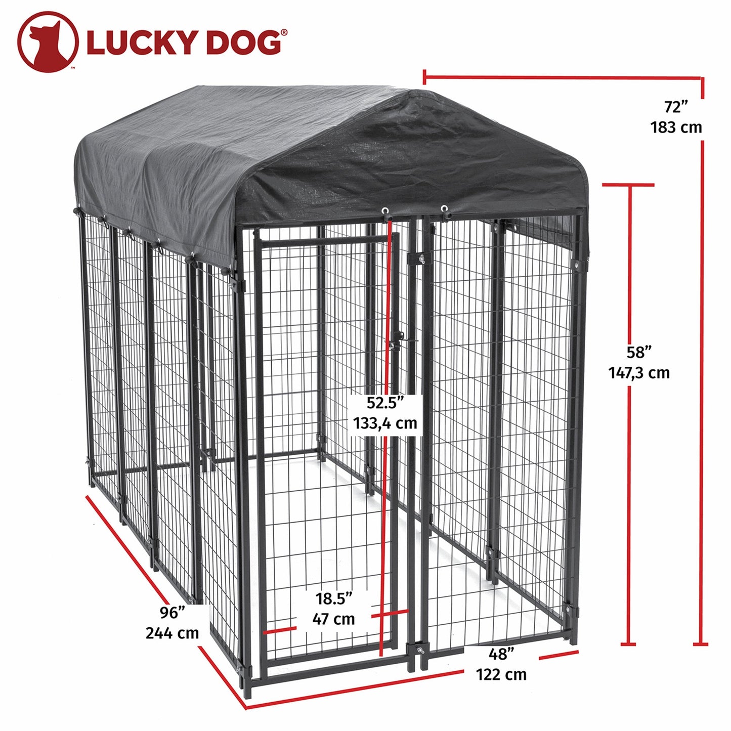 Lucky Dog Uptown Large Welded Kennel Heavy Duty Dog Cage  - 166341