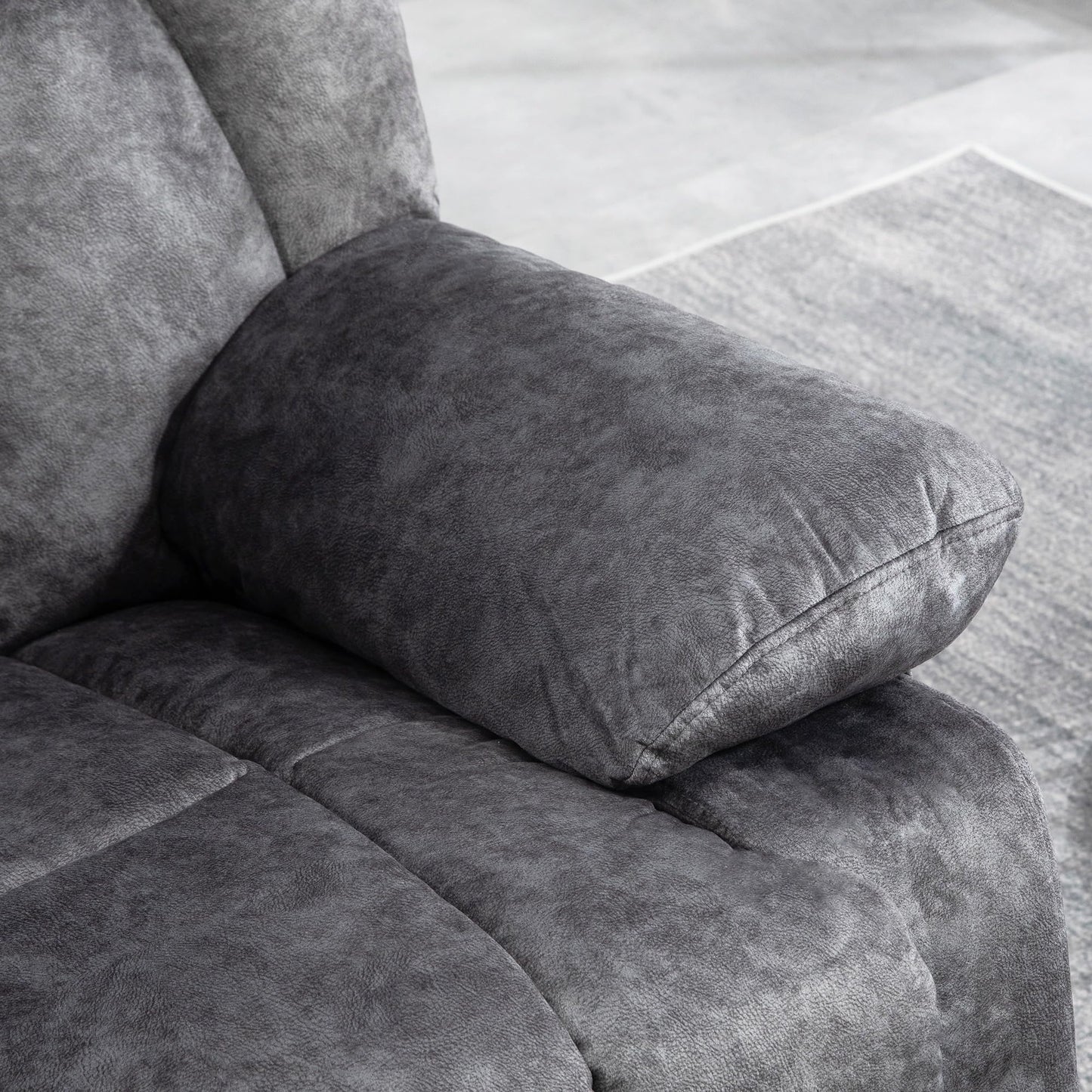 HomCom Rocker Recliner Chair for Living Room, Fabric Reclining Chair with Cushion, Rocking Chair - B0CYKFGCYV