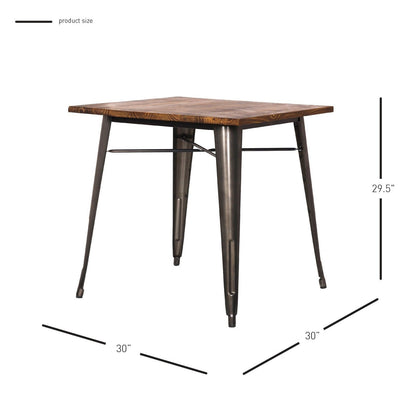 New Pacific Direct Metropolis Metal Dining Table  - 9300020-GM