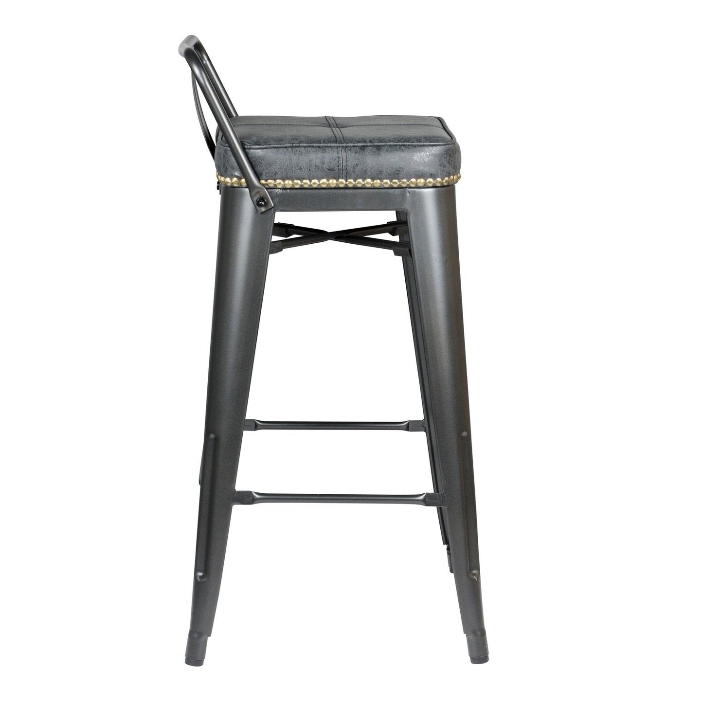 New Pacific Direct Metropolis PU Leather Low Back Counter Stool, (Set of 4) -  9300032-240
