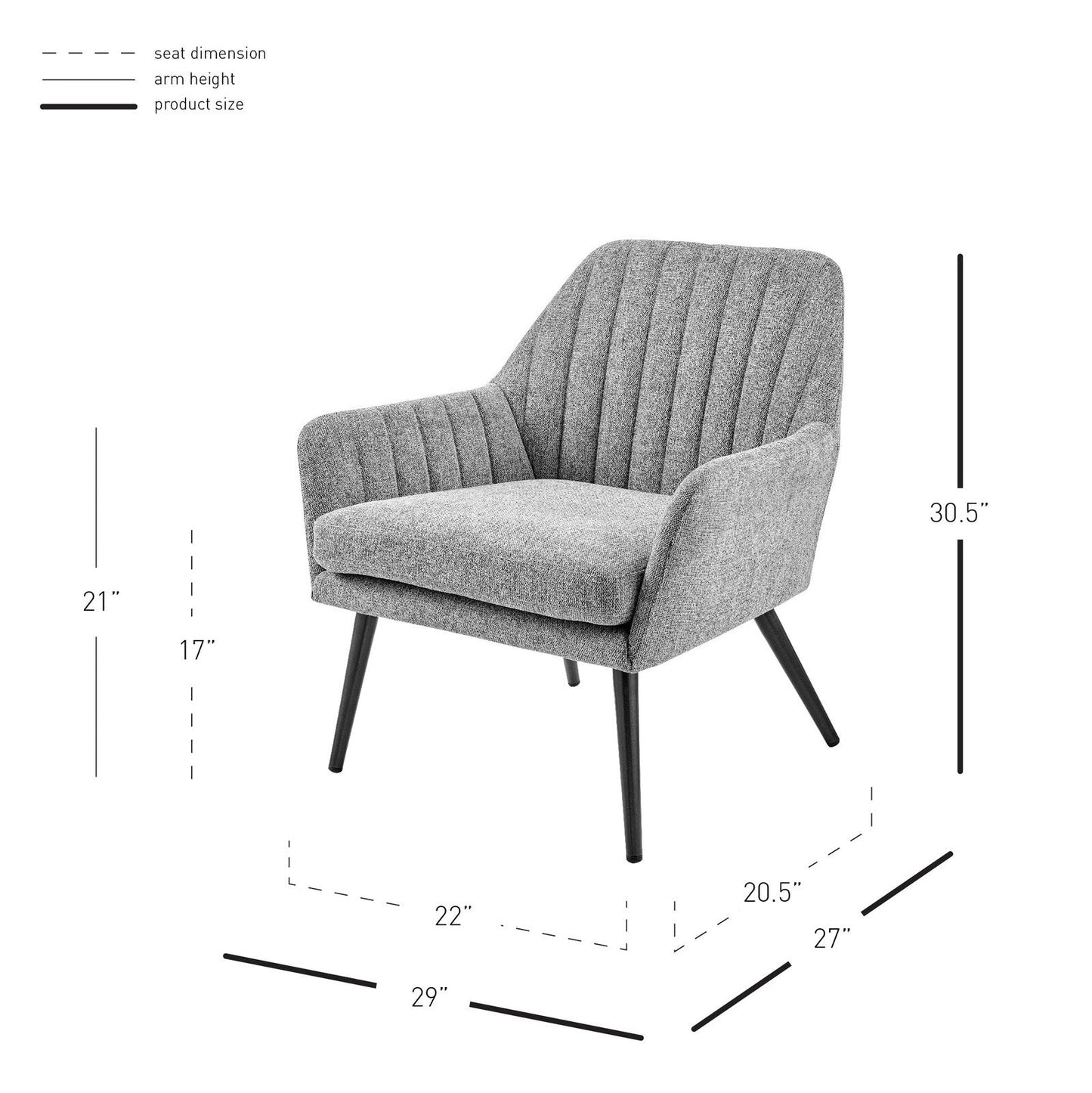 New Pacific Direct Jolene Fabric Accent Arm Chair  - 9300125-703