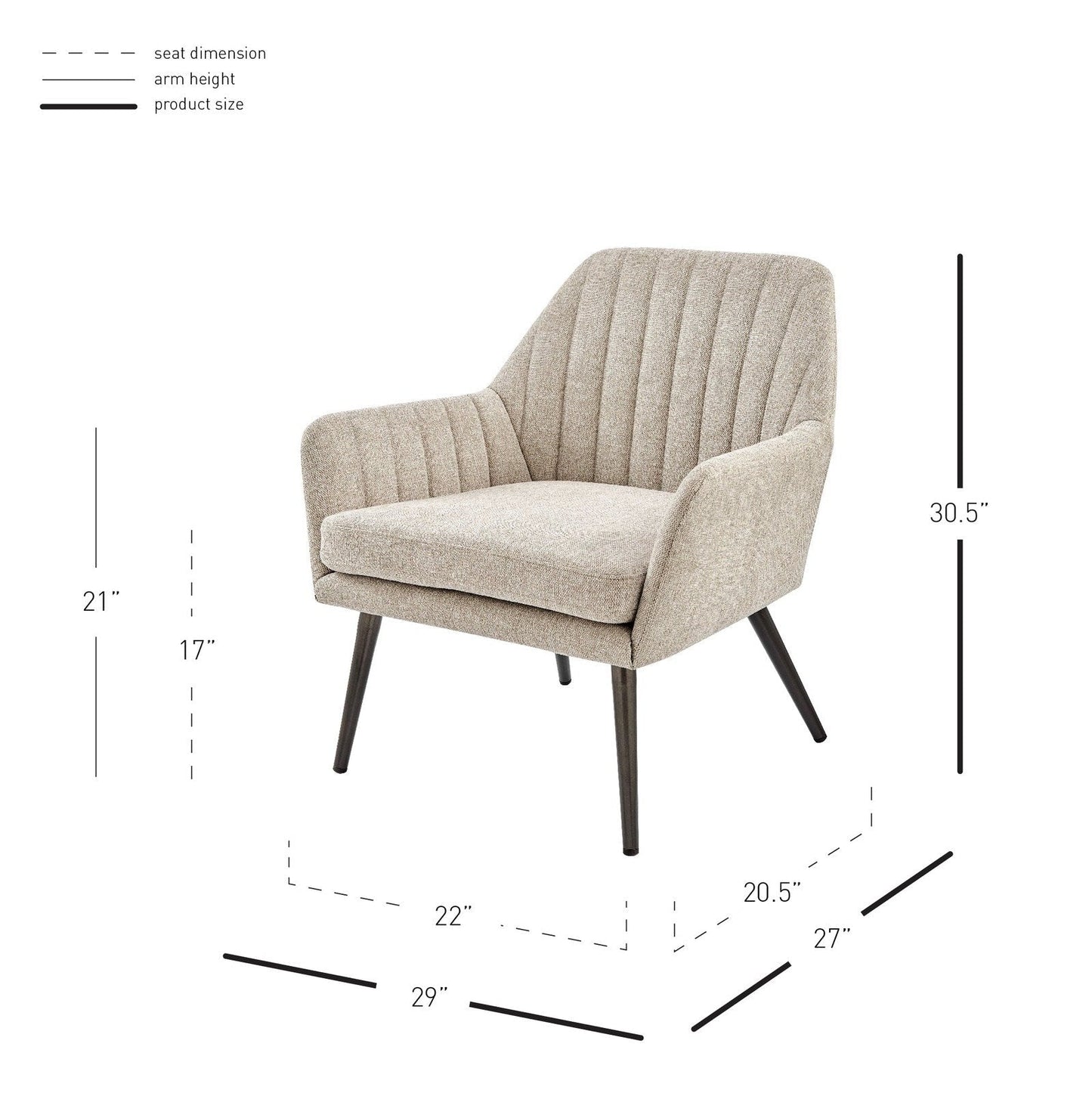 New Pacific Direct Jolene Fabric Accent Arm Chair  - 9300125-705