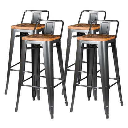 New Pacific Direct Metropolis Low Back Bar Stool, (Set of 4) 938537-GM - 938537-GM