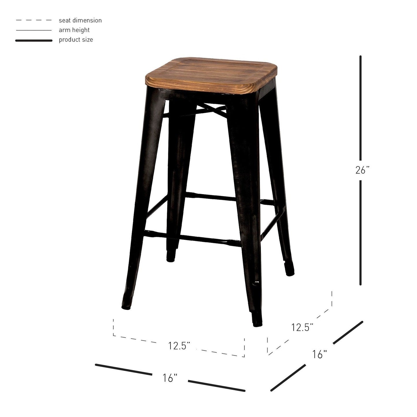 New Pacific Direct Metropolis Backless Counter Stool, (Set of 4) 938627-B - 938627-B